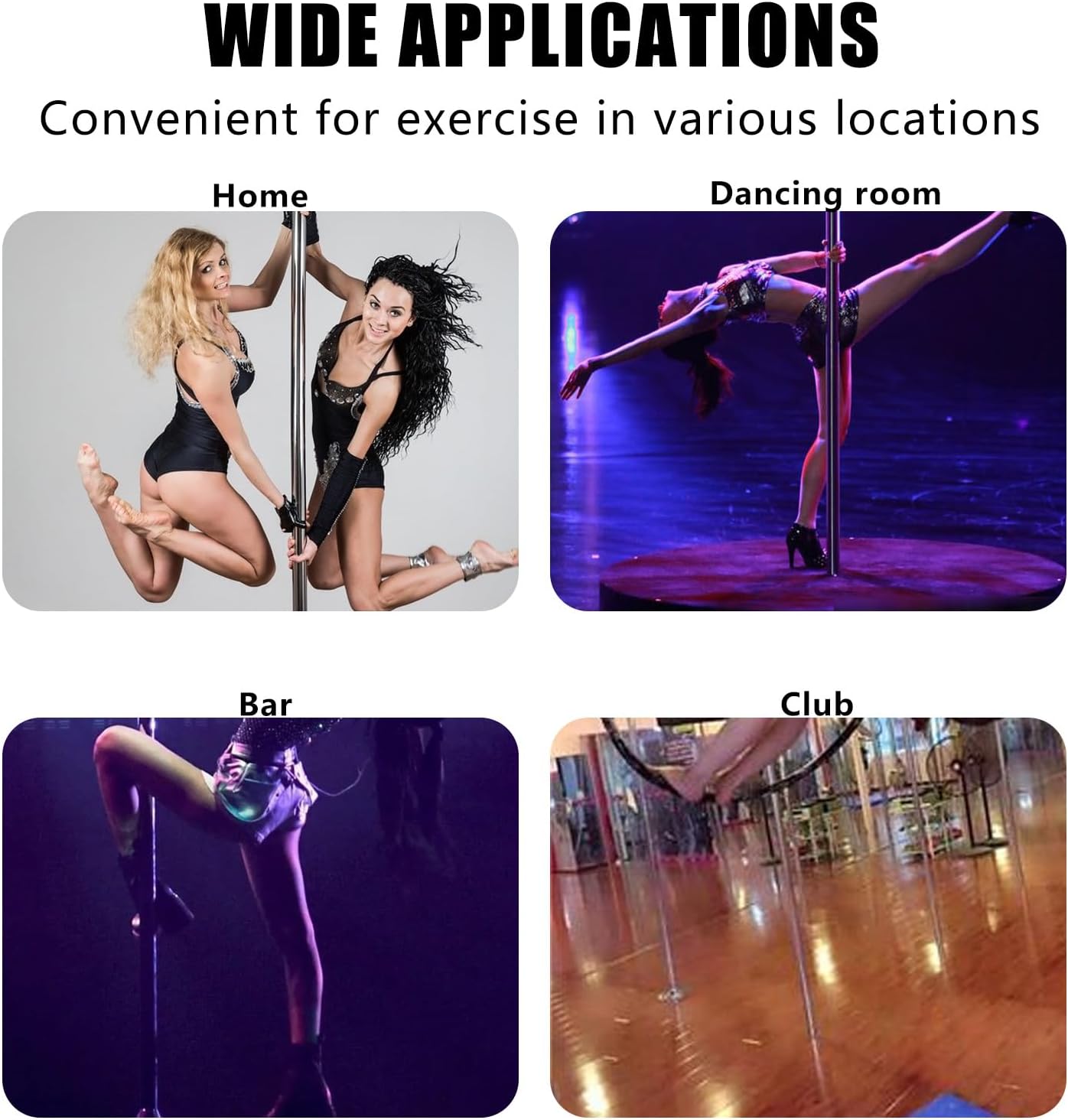 Professional Stripper Pole Dance Pole for Home Spinning, Height Adjustable, Portable Exercise Fitness Pole - Weight Capacity 450LBS