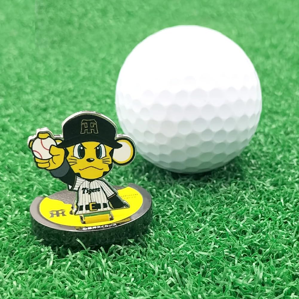 HOKUSHIN Trading MK0496 Golf Ball Marker, Hanshin Tigers Upright Marker, Truckee