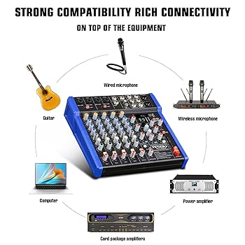 Amazon.com: JXSOU DJ Mixer, 10-Channel Audio Mixer Bluetooth