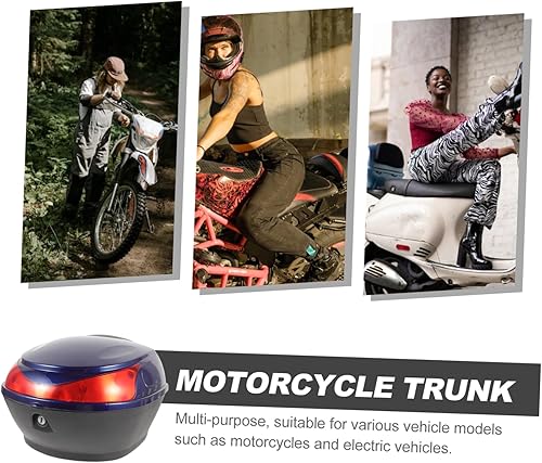 Miniatura 7 de PLAFOPE Caja de cola de motocicleta Maletero de vehículo eléctrico (caja de juego de coche eléctrico plateada, caja trasera de motocicleta, tronco