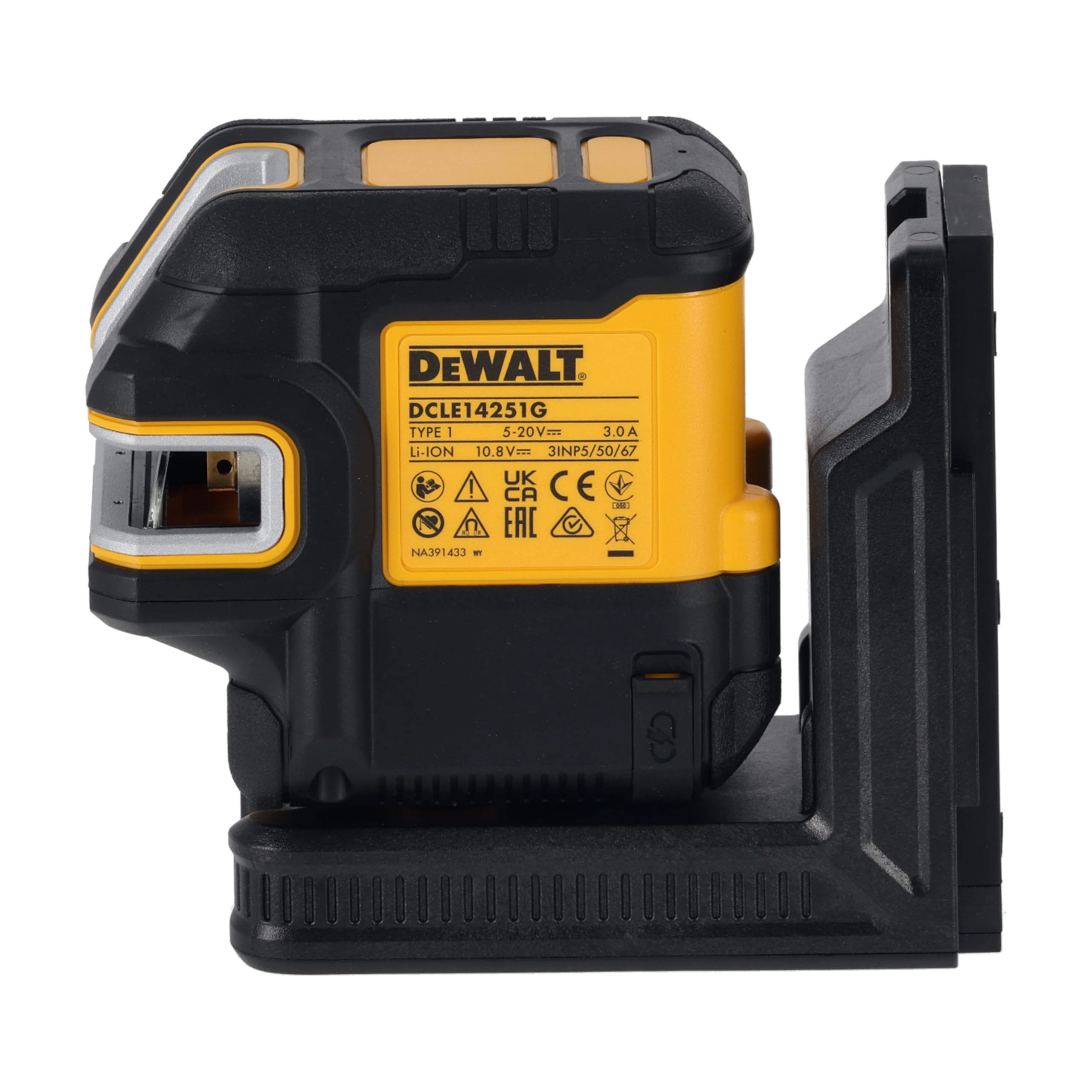 DEWALT Láser de Haz Verde de Línea Cruzada + 5 Puntos USB, DCLE14251GB-XJ