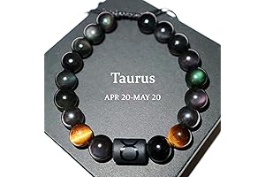 Taurus Gifts: Birthday Gift Rainbow Black Obsidian Mens Bracelet