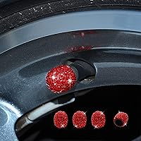 Vista 8 de Paquete de 4 tapas brillantes para vástago de válvula, cubiertas de tapas de aire, tapa de aire de neumático de diamante de cristal para automóvil