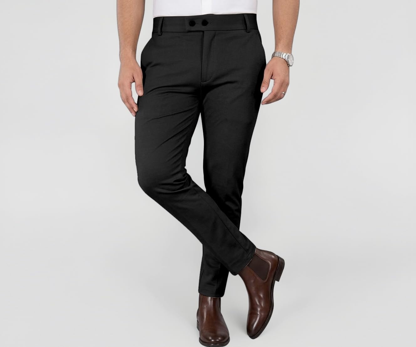 Men's Stretchable Stretchable Formal Pant Trousers | Stylish Slim Fit Men's Wear Trousers for Office or Party | Polycotton Knitted Fabric