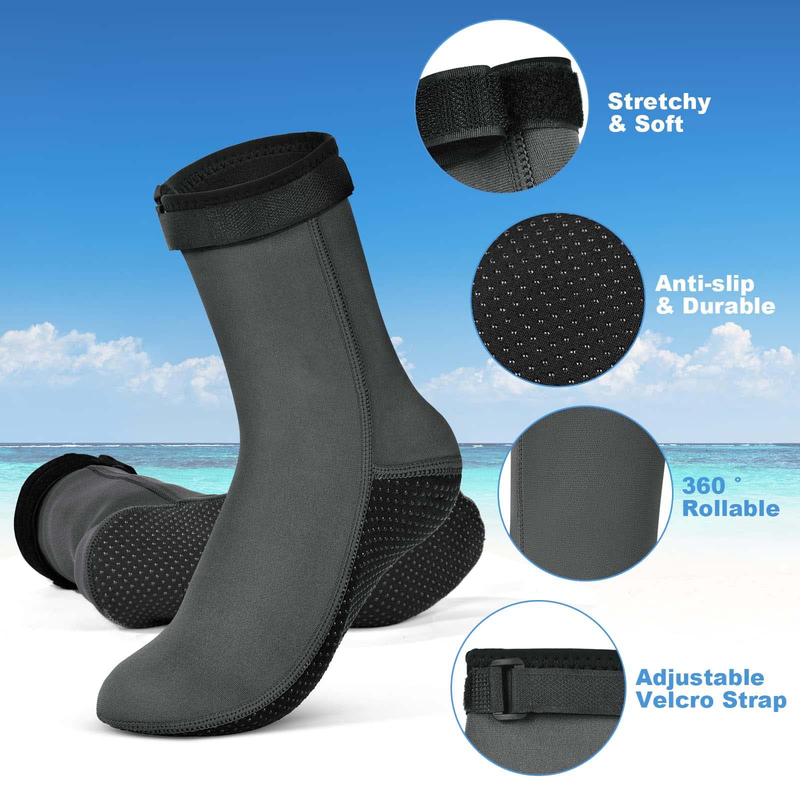 flintronic Calzini da Immersione, Calzini Neoprene, Calze in Neoprene da 3 mm, Calze Nuoto Antiscivolo, Calze Subacquea per Subacquee, Snorkeling, Surf, Vela, Immersioni, Kayak