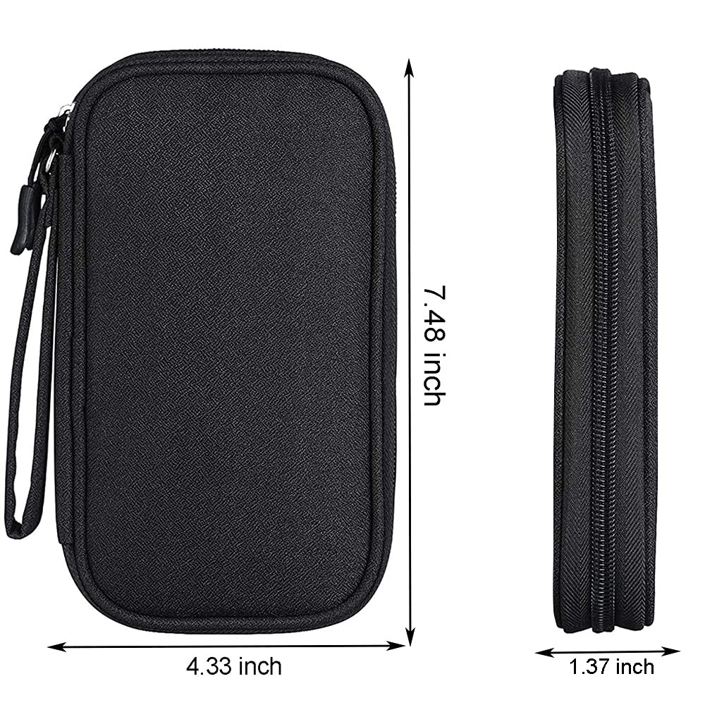 Electronics Accessories Bag / Electronic Organizer Case, Durable Small Electronics Accessories Storage Bag for Various USB, Cables, Hard Drive, Phone, Cords and Power Travel Gadget Carry Bag, Black