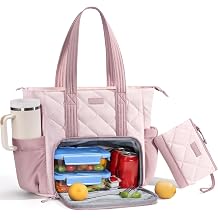 Bagstellar Lunch Tote Bag for Women, 3 in 1 Work Bag with Lunch Compartment