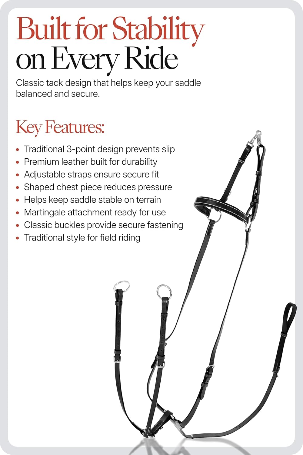 HORZE Adjustable 3-Point Breastplate