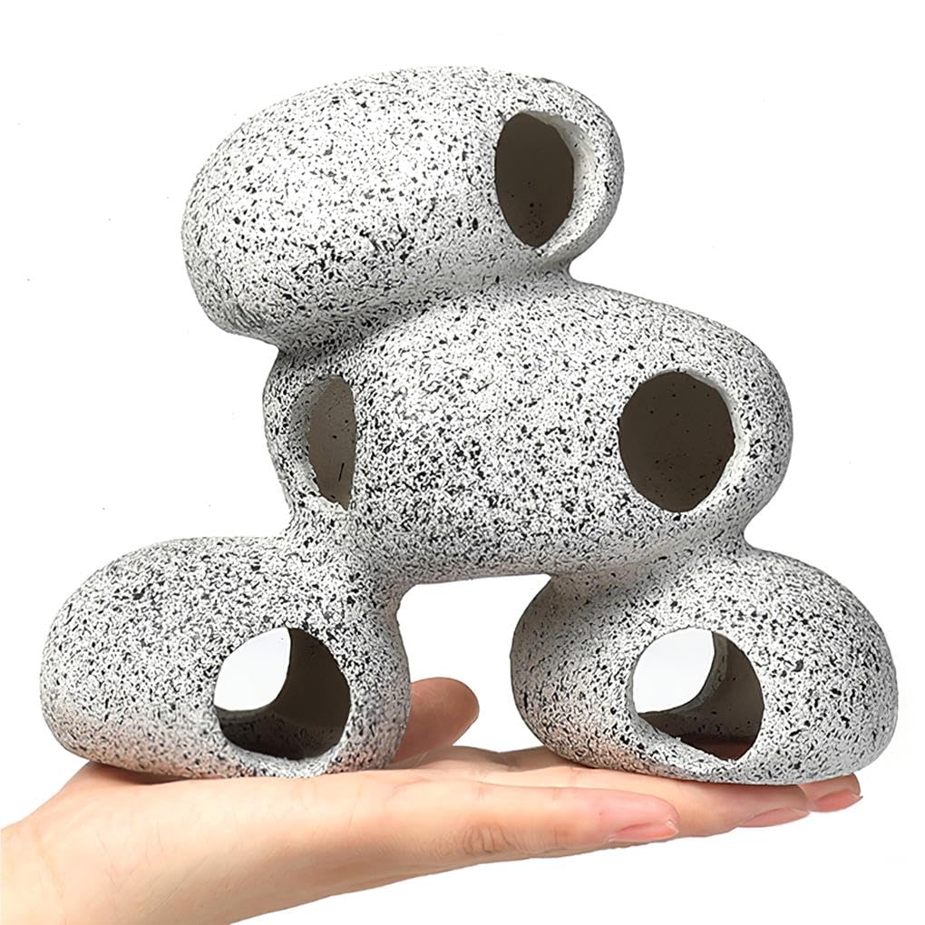 3 set acquario grotta fori multipli nascondiglio di pesce decorazione acquario caverna impermeabile gamberetti allevamento pietra per acquario decorazione stile 1