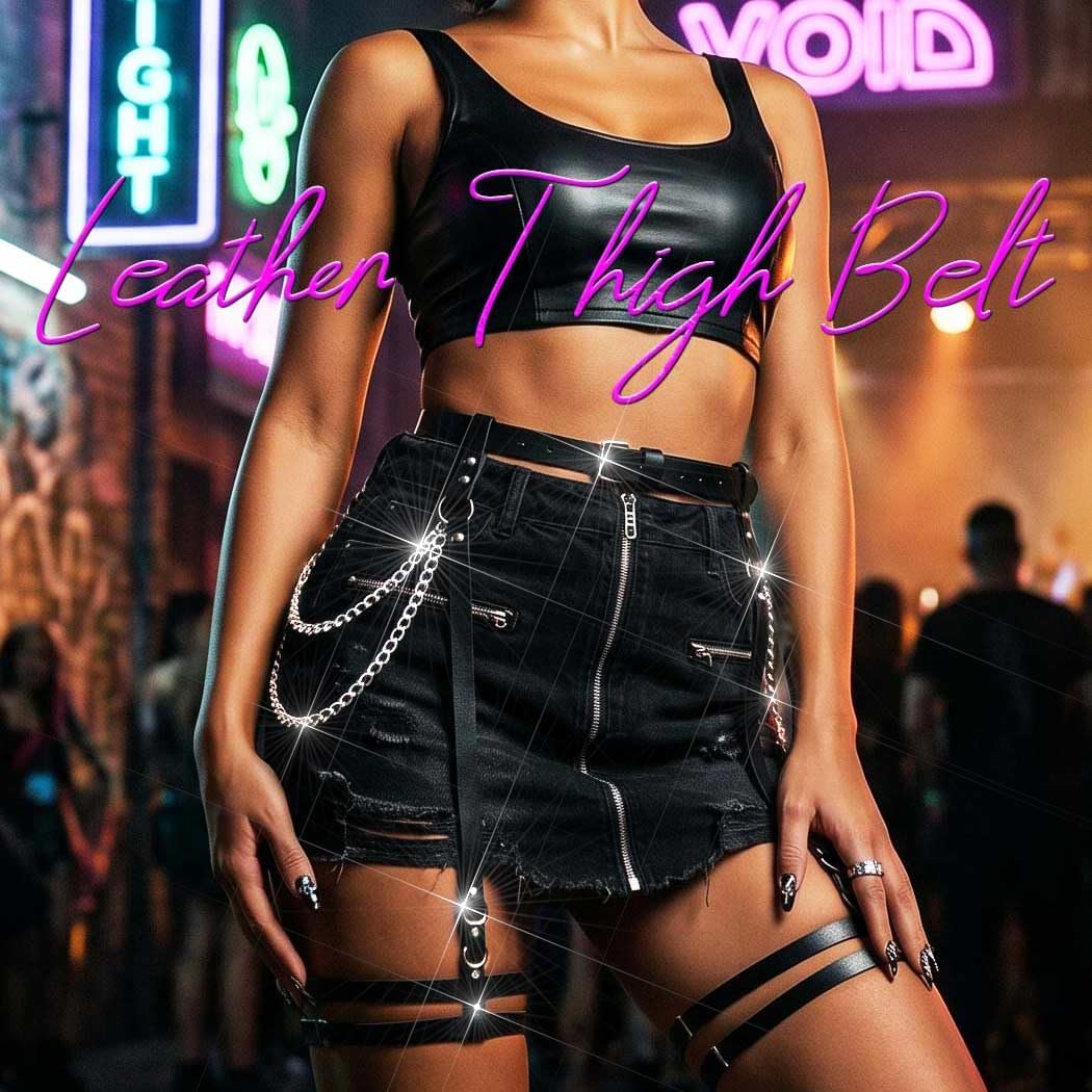 Leather Thigh Harness Fashion Leg Belt Black Rave Body Accessories for Women