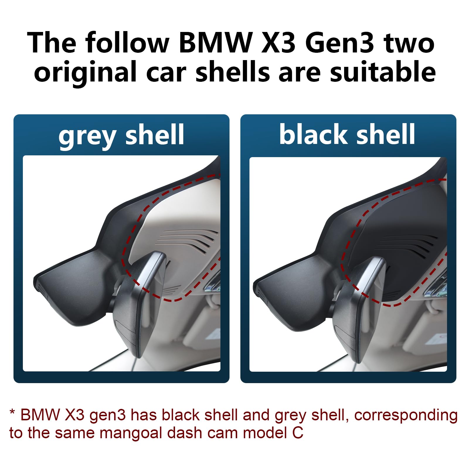 Mangoal Dashcam Avant 4K & Arrière 1080P pour BMW Gen3 G01 X3 2018-2024