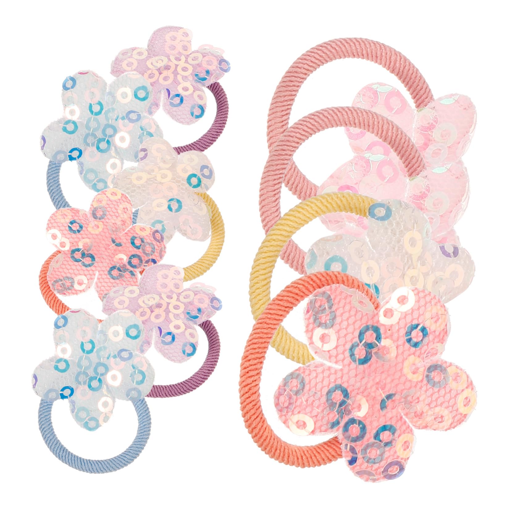 Yardwe 10Pcs Cute Cartoon Pet Hair Accessories with Flower Decor Elastic Hair Bands for Dogs Cats Animals for Pet Parties Daily Wear