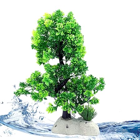 Jainsons Pet Products Bonsai Plastic Plants for Fish Tank Decorations, Artificial Pine Tree Aquarium D?cor for Fish or Reptile