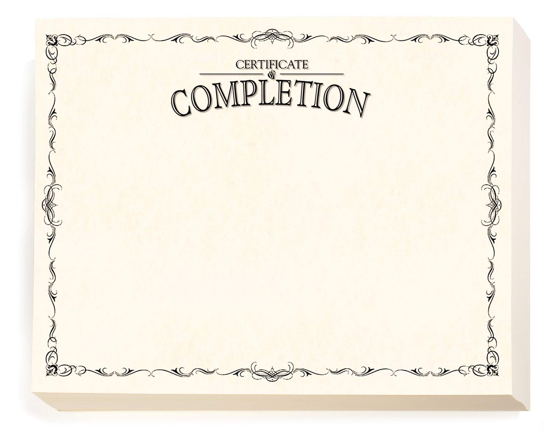 PaperDirect Certificate of Completion, Black Delicate Border, 8 1/2 inch x 11 inch, 28lb White Parchment, Certificates and Awards Paper, 100 Count,