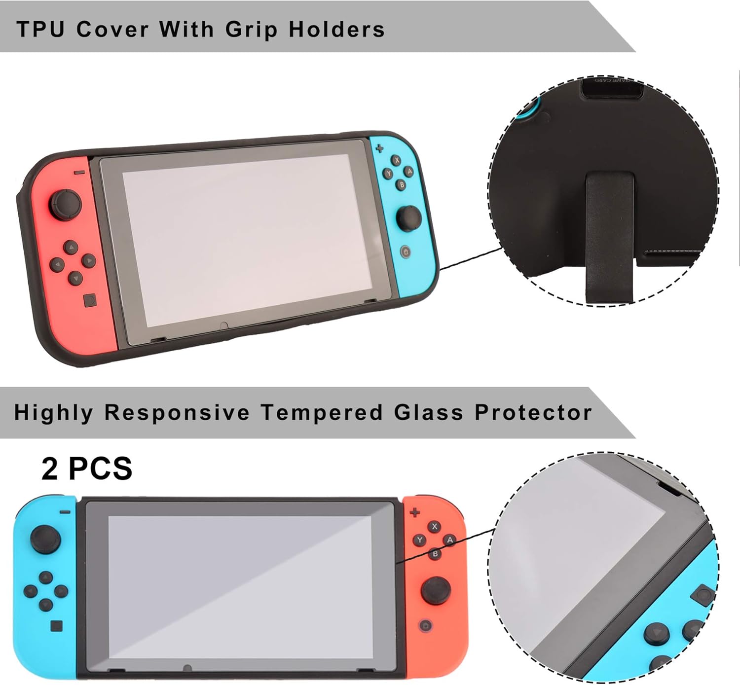 Buy Eovola Accessories Kit For Nintendo Switch Games Bundle Wheel Grip Caps Carrying Case Screen Protector Controller Online In Indonesia B0792qj28y