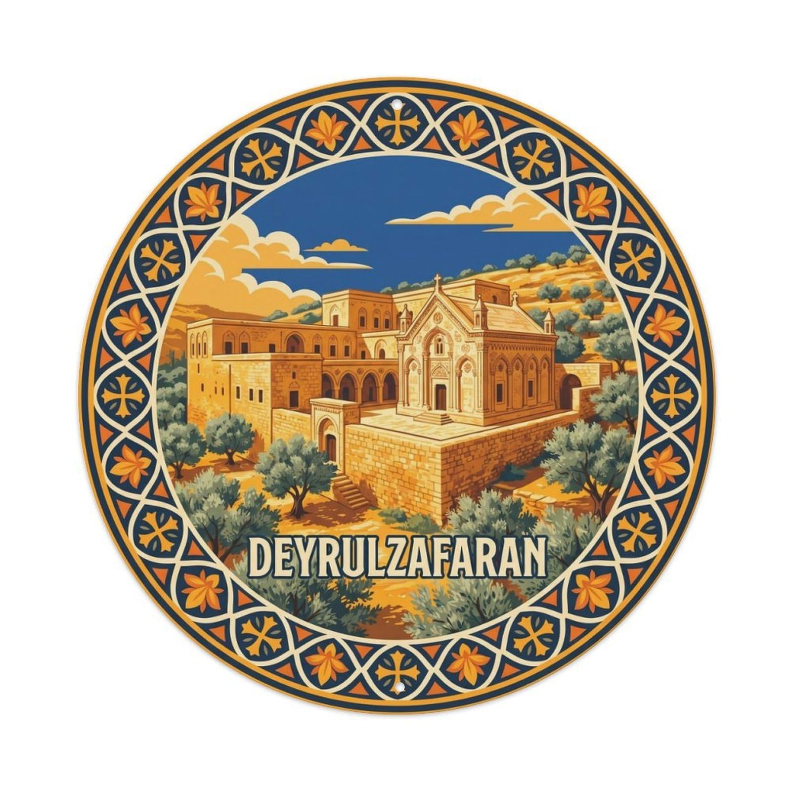 Sanliurfa Deyrulzafaran Monastery Turkey Religious Metal Tin Sign