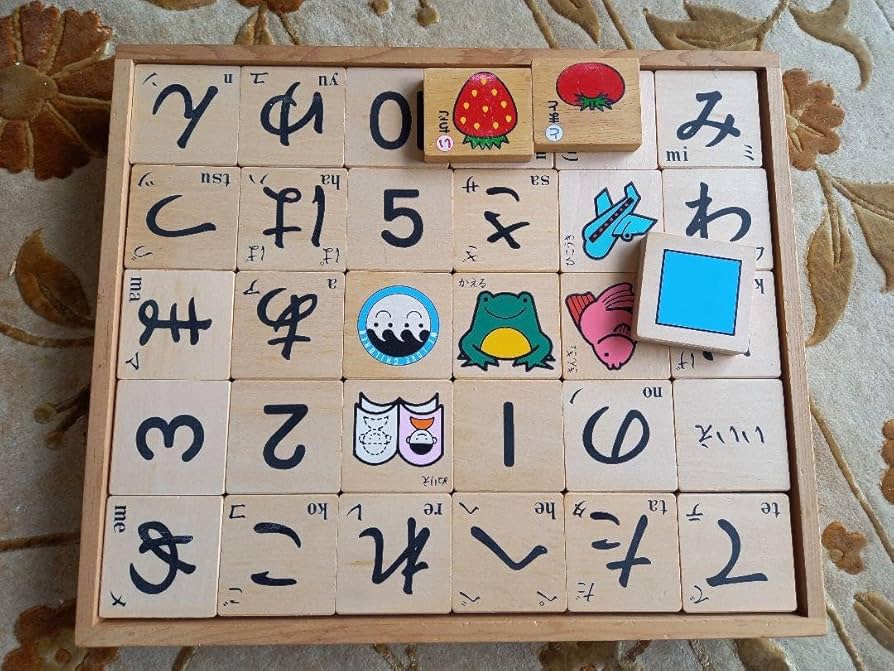 レトロ50年前の50音文字積み木 昭和レトロあいうえお積み木の通販 by しろくま's shop｜ラクマ