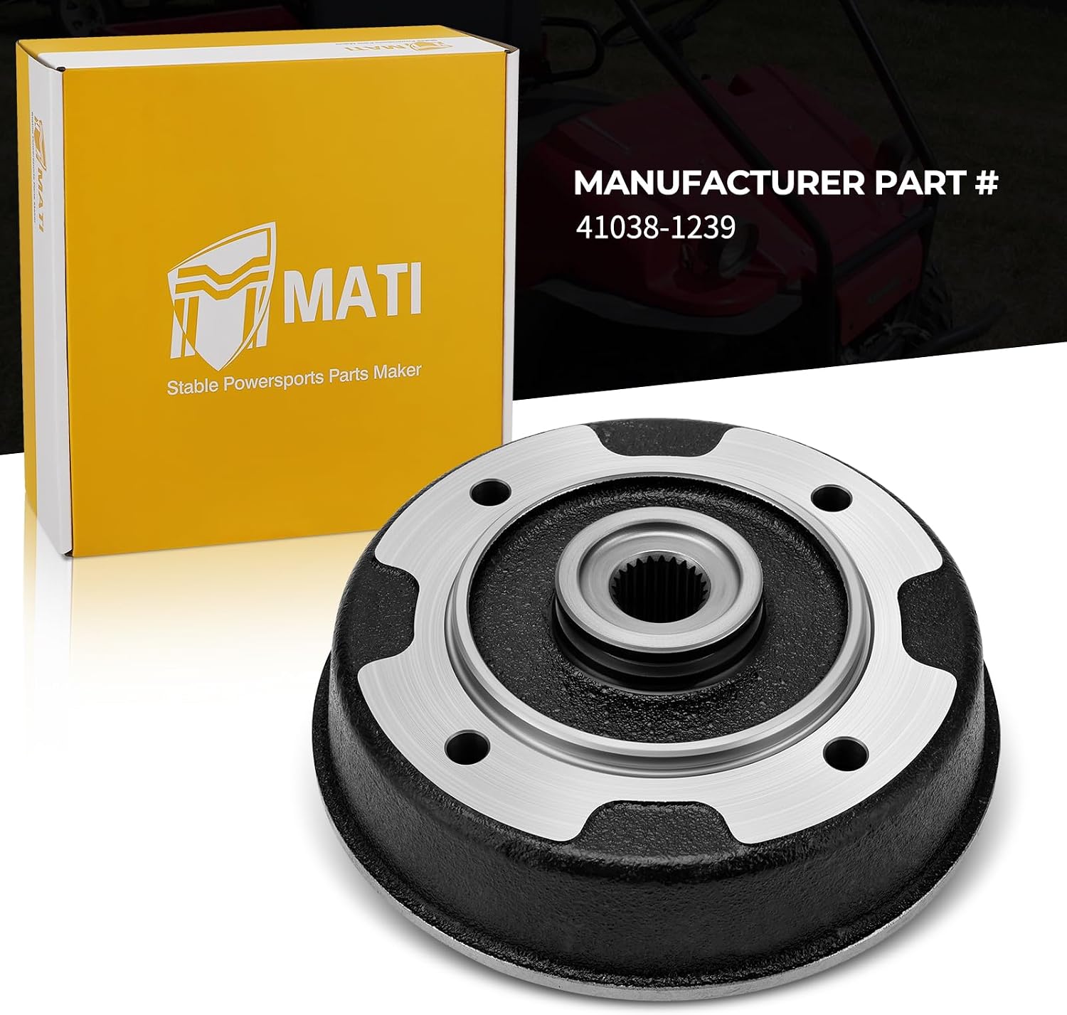 M MATI Rear Wheel Hub Brake Drum for Kawasaki Mule 520 KAF300 2000-2001 Mule 550 KAF300 1997-2004 Mule 500 KAF300 1991-1995 41038-1239