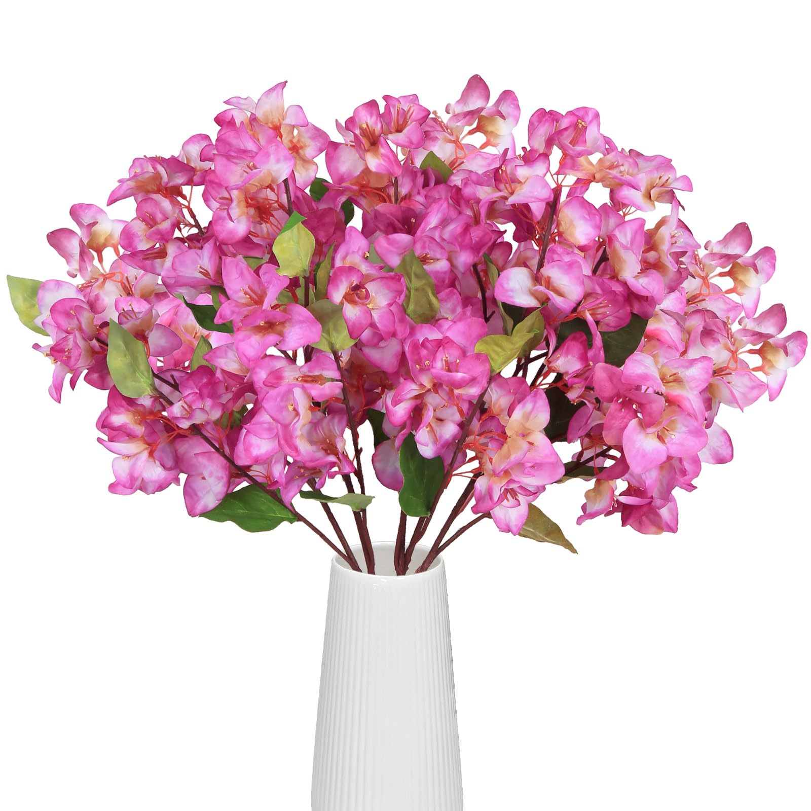 INSUNSIX Light Purple Artificial Bougainvillea 27.5” Vintage 5pcs Bougainvillea Artificial Stems for Tall Vase Wedding Party DIY Aisle Arch Patio Outdoors Or Indoors Home Living Room Decor