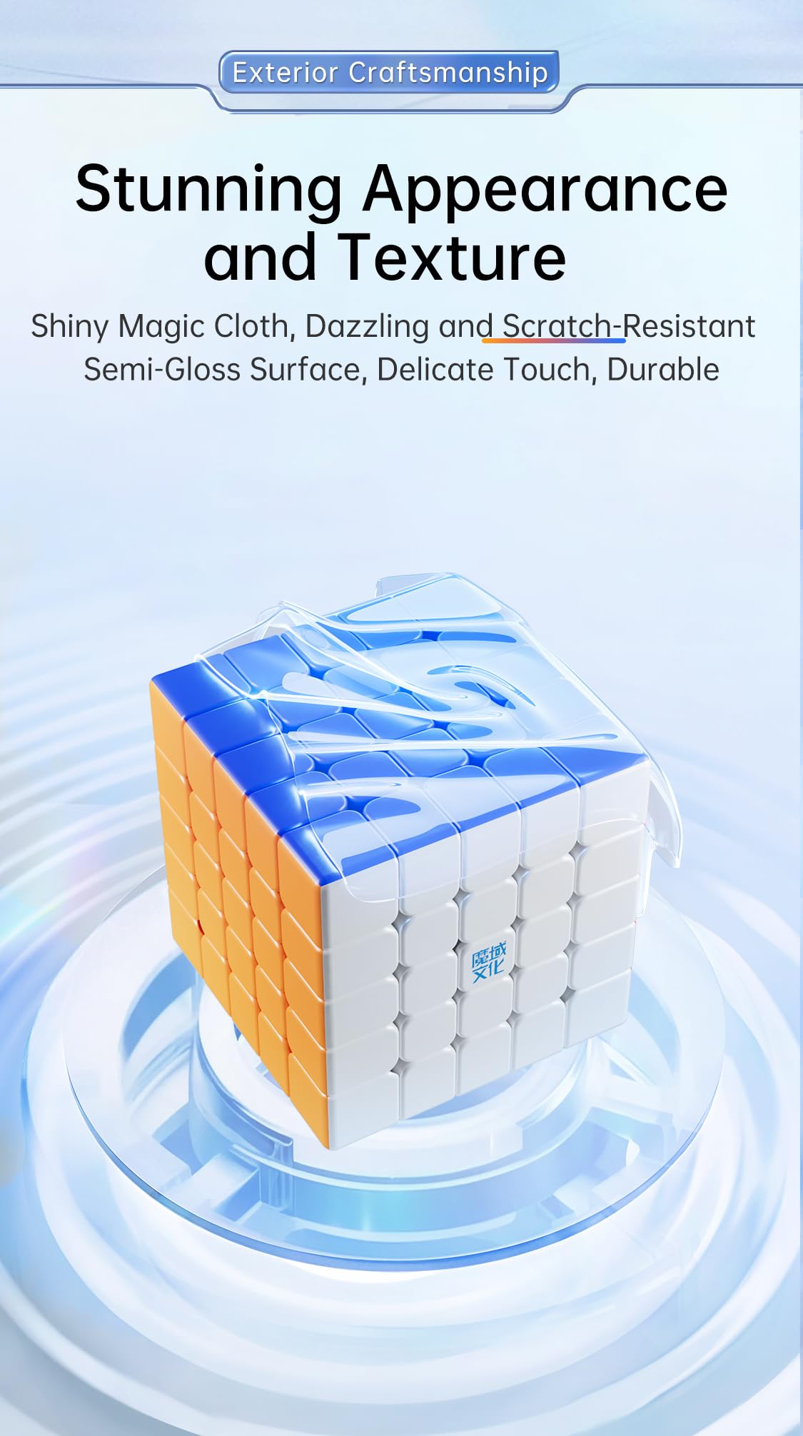 Bukefuno MoYu Aochuang V6 Double Track UV 5x5 Magic Cube Puzzle Magnetico Medio Aochuang WRM V6 112 Magneti, 2Track UV Magic Cloth Stickerless 5x5 Cube Speed