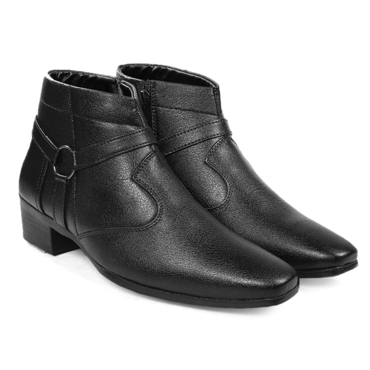 Global Rich Mens Height Increasing Faux Leather Formal & Strap Buckle Boots Pu Sole Boots Black Color (B08V9NWFHN) Amazon Price History, Amazon Price Tracker