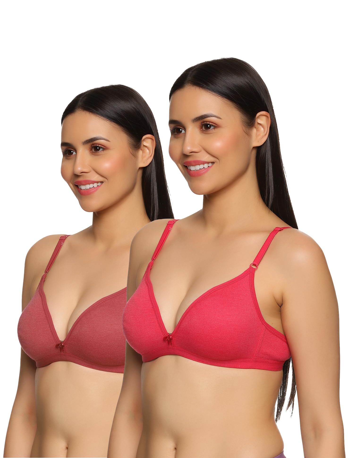Non-Wired Double-Layered Everyday Bra | Comfortable Knitted Cotton | Double Moulded Cups | Folded Elastic Band | Square Back Design | Non-Padded Kurtiz Bra | Pack of 2-image-45