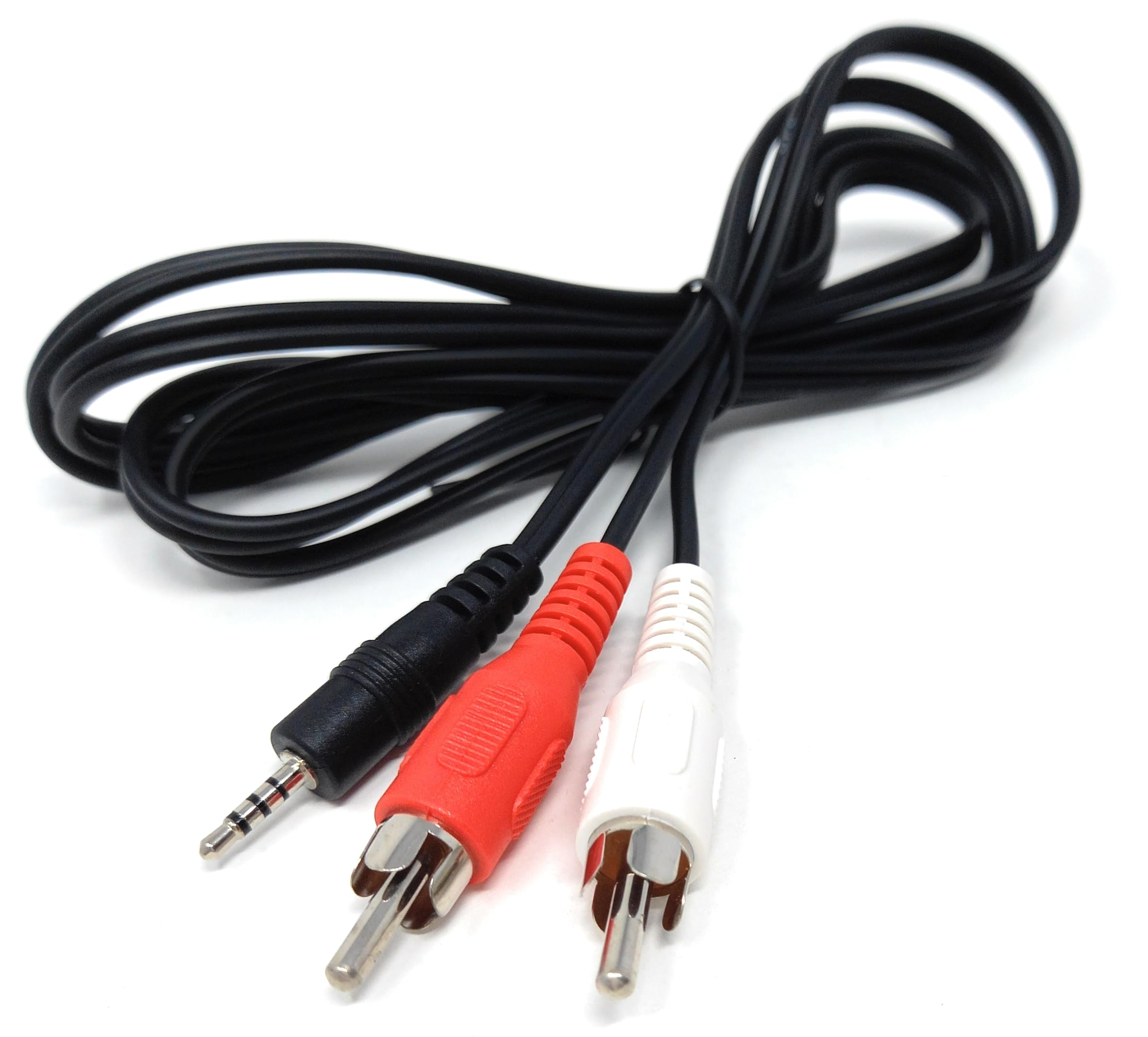 DRUT 1.5m 2.5mm 4 pole Jack to 2 x RCA Phono Plug Cable Lead 5ft - Image 3