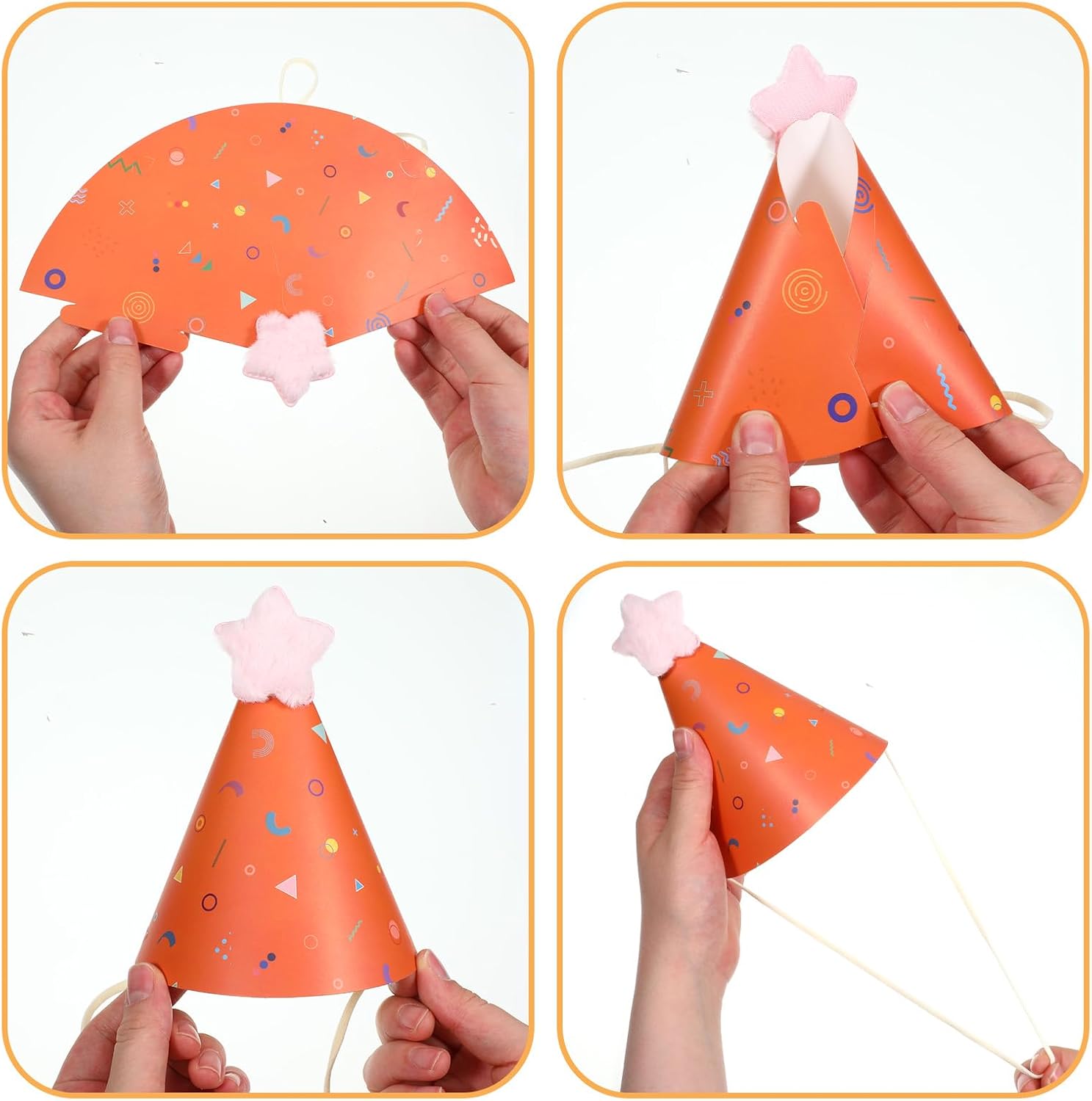 10Pcs Party Hats for Stuffed Animals,Mini Dog Party Hat with Star PomPoms