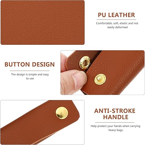 Miniatura 4 de EXCEART Funda de piel sintética para bolso de mano, 6 piezas, funda de piel para bolso, cartera, mango, protectores de correa de sillín para