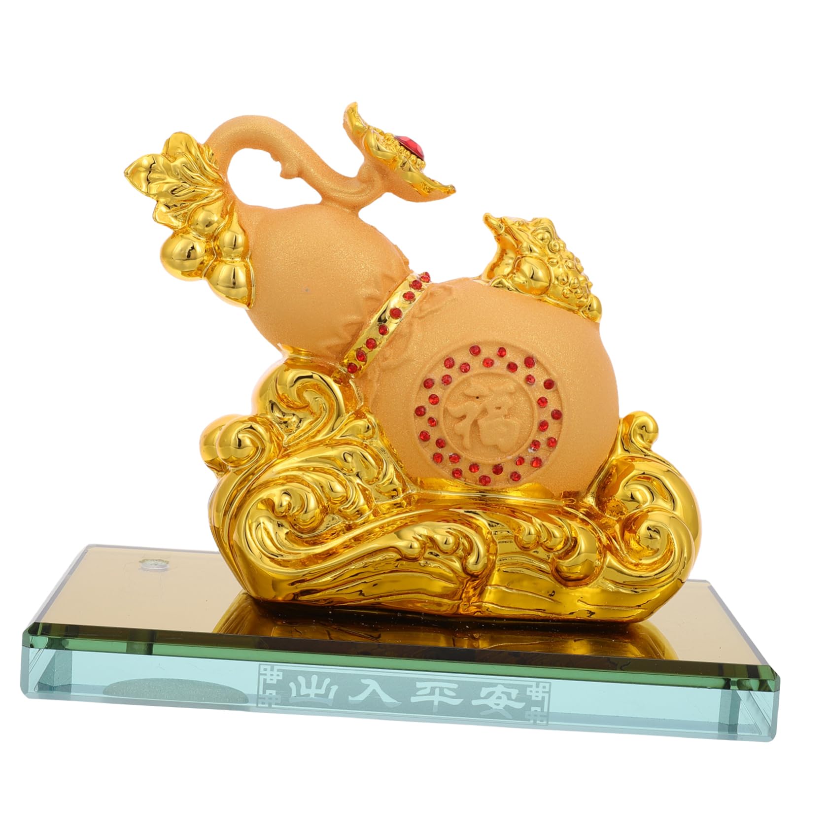 Kürbis Auto Ornament aus Kunstharz im Goldenen Retro Stil