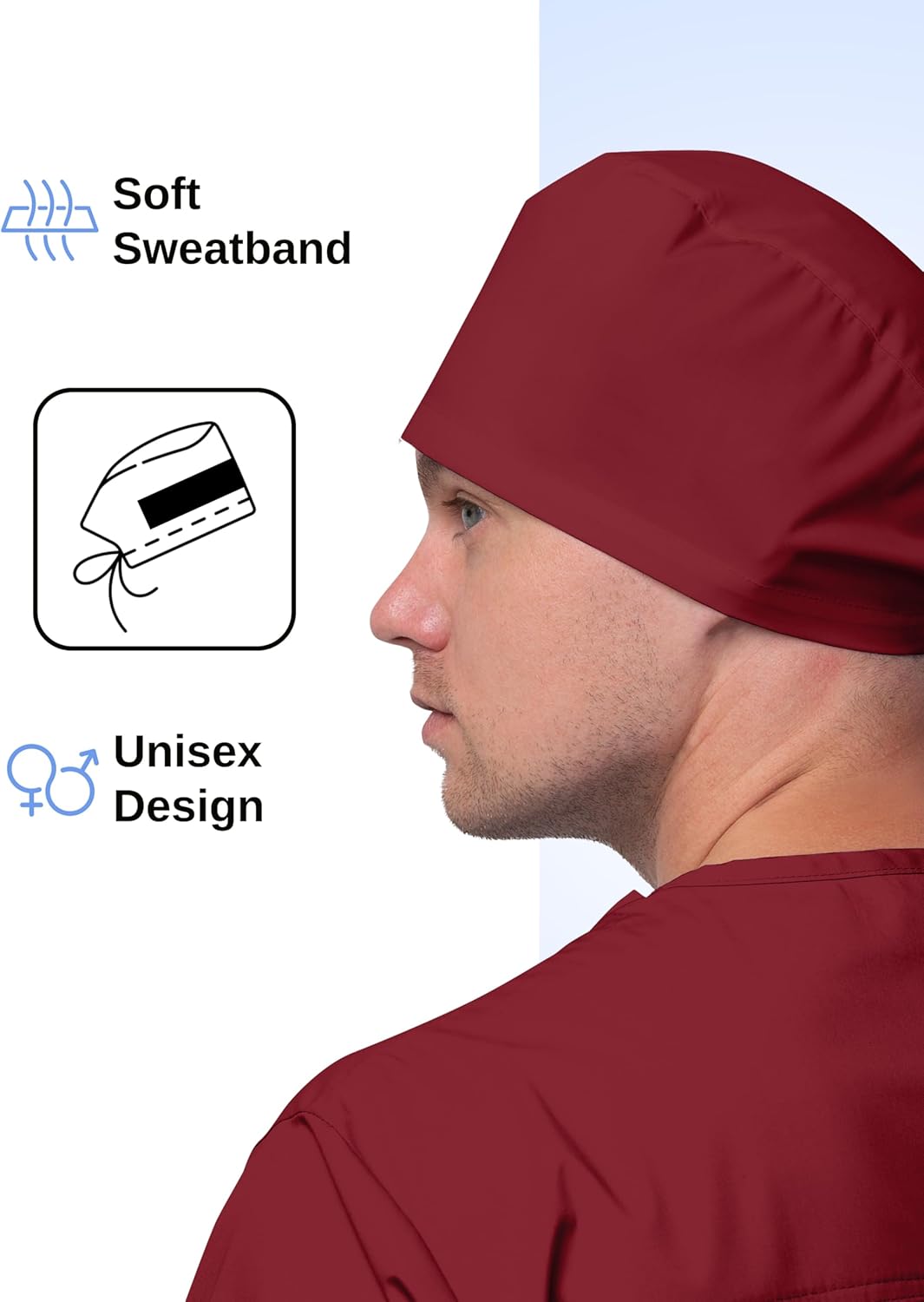 4 Pack Solid Colour Working Cap for Comfortable and Stylish Healthcare Professionals