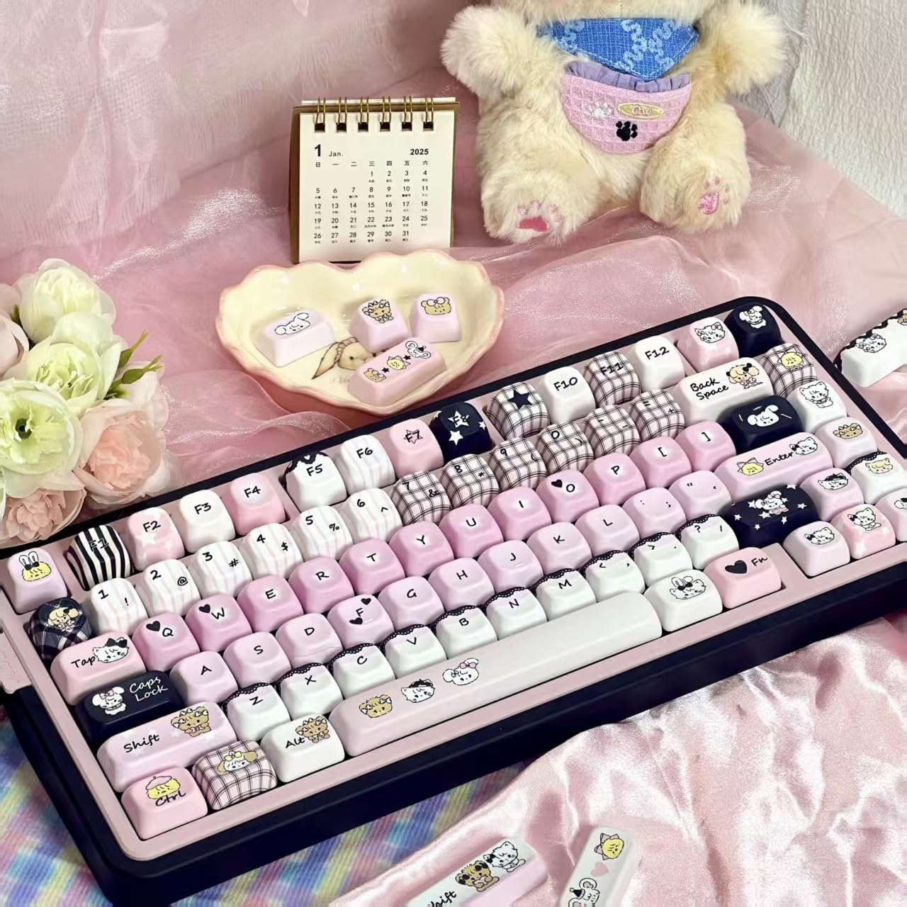 Amazon.co.jp: ZERRIOY 145キー ブラック&ピンク かわいいキティが