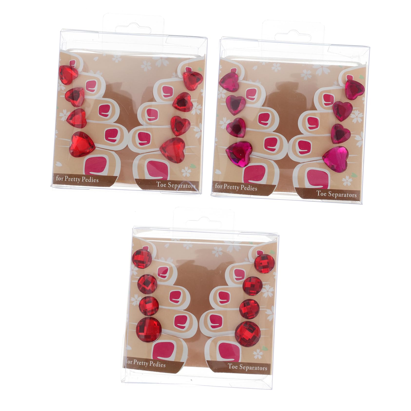 LIFKOME Silicone Toe Separator Set 24pcs Round Heart Toe Separators for Pedicure Stretchers