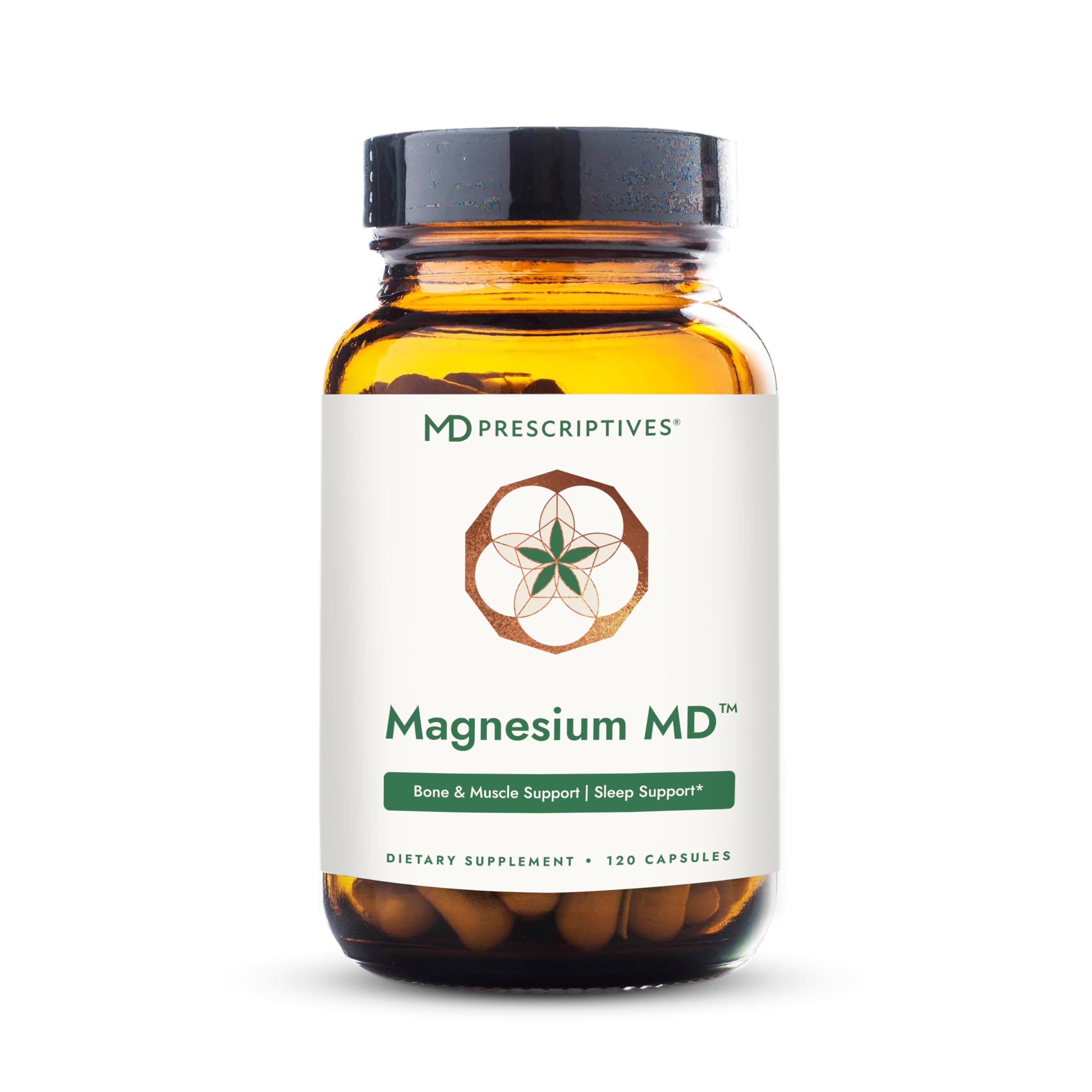 MD Prescriptives - Magnesium MD - Highly Absorbable Dietary Magnesium Supplement with Glycinate & Acetyl Taurinate - 120 Capsules