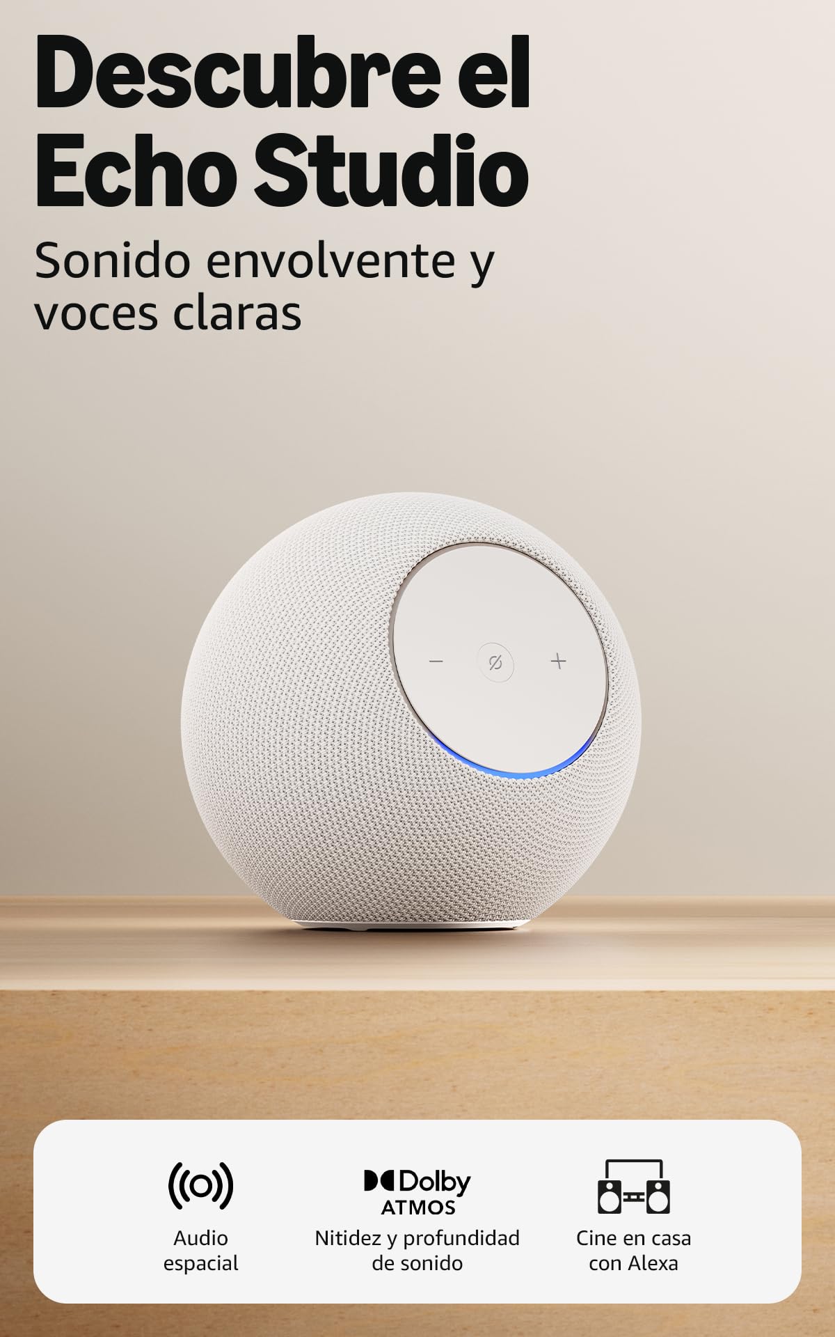 Amazon Echo Studio (newest gen), compact design, immersive spatial audio and Dolby Atmos, Graphite — view 8