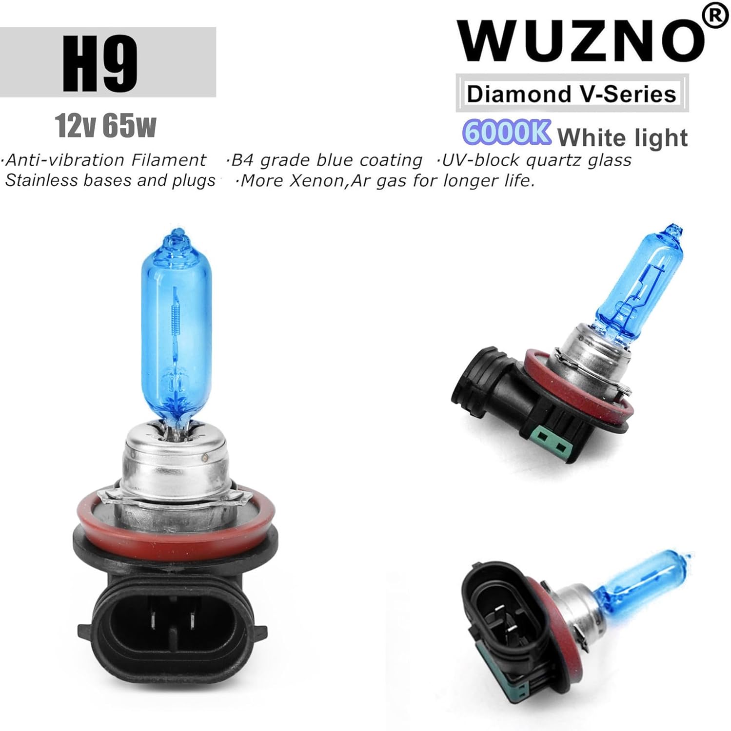 Halogen Headlight Bulbs Replacement for NlSSAN Sentra 2013 2014 2015 2016 2017 2018 2019 2020 2021 2022 High Beam H9, Low Beam H11 Lights Combo, 6000k White, 120% Brightness, 4 Pack