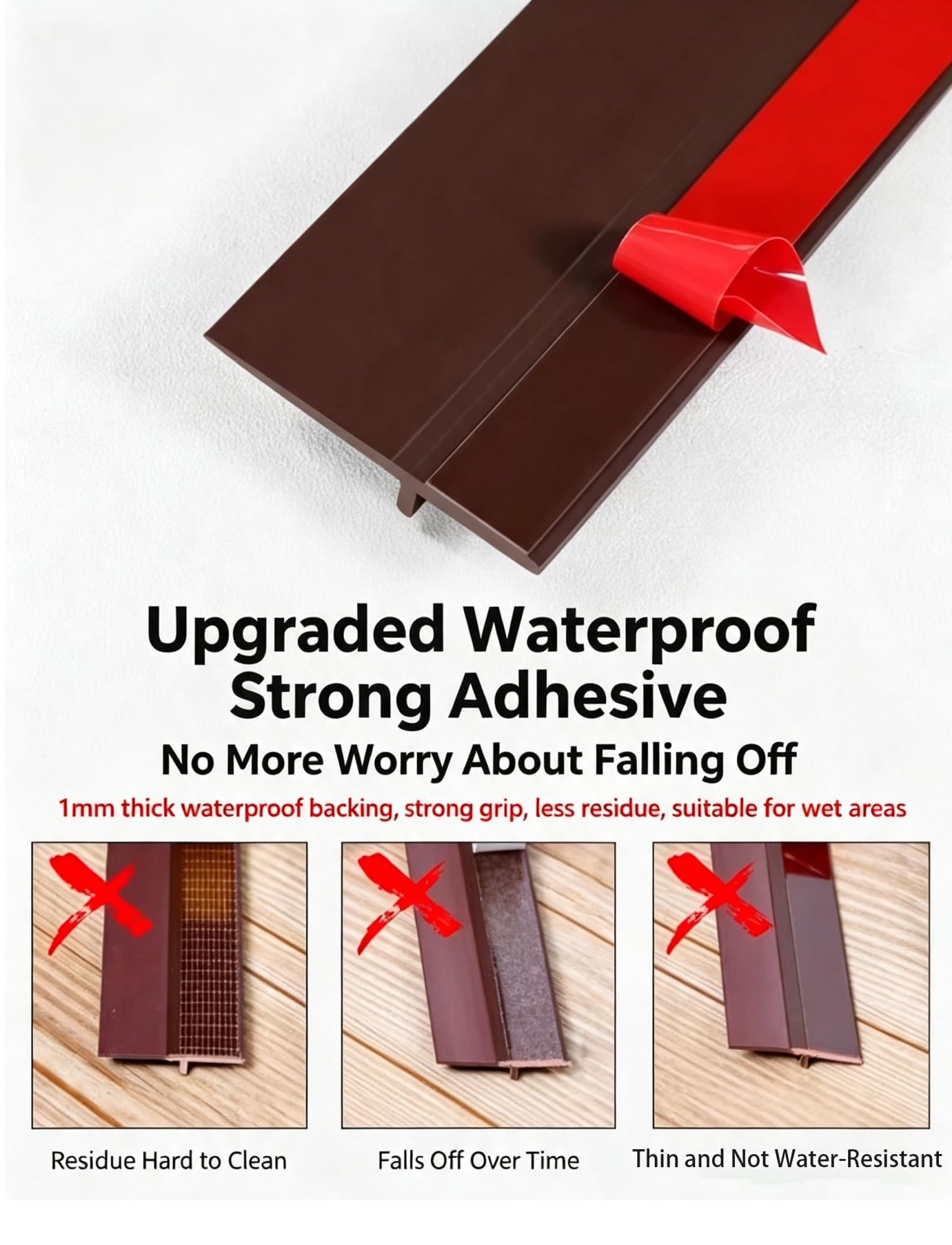 Fermaspifferi porta 0-2cm, autoadesivo 1m nero per bagno | Tappo for tiraggio sotto la porta, striscia isolante fonoassorbente resistente alle intemperie(Gray+Milk,3packs)