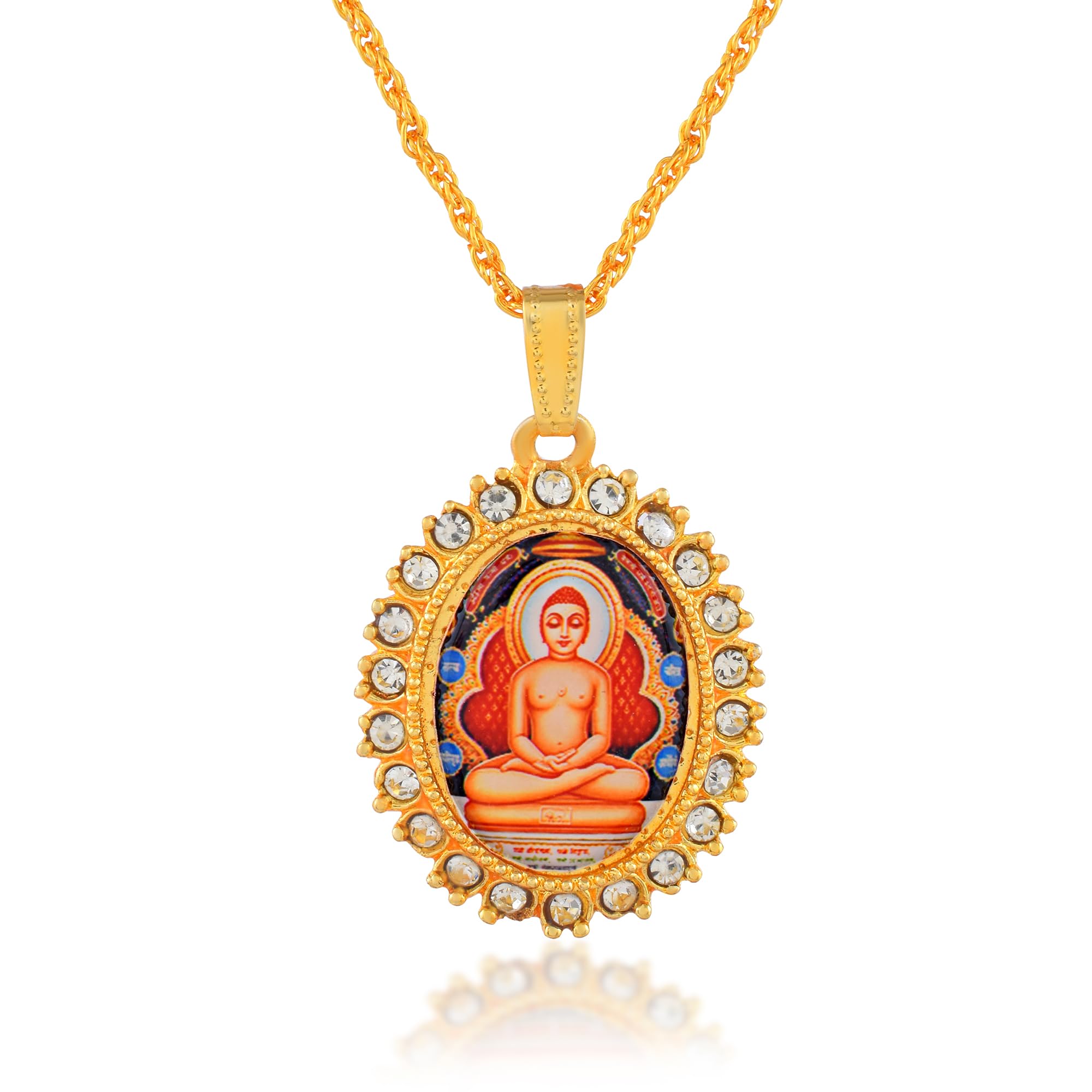 Brass Gold plated Jain Bhagwan Mahavir pendant Spiritual Jewellery (PCNI8331)-image-25