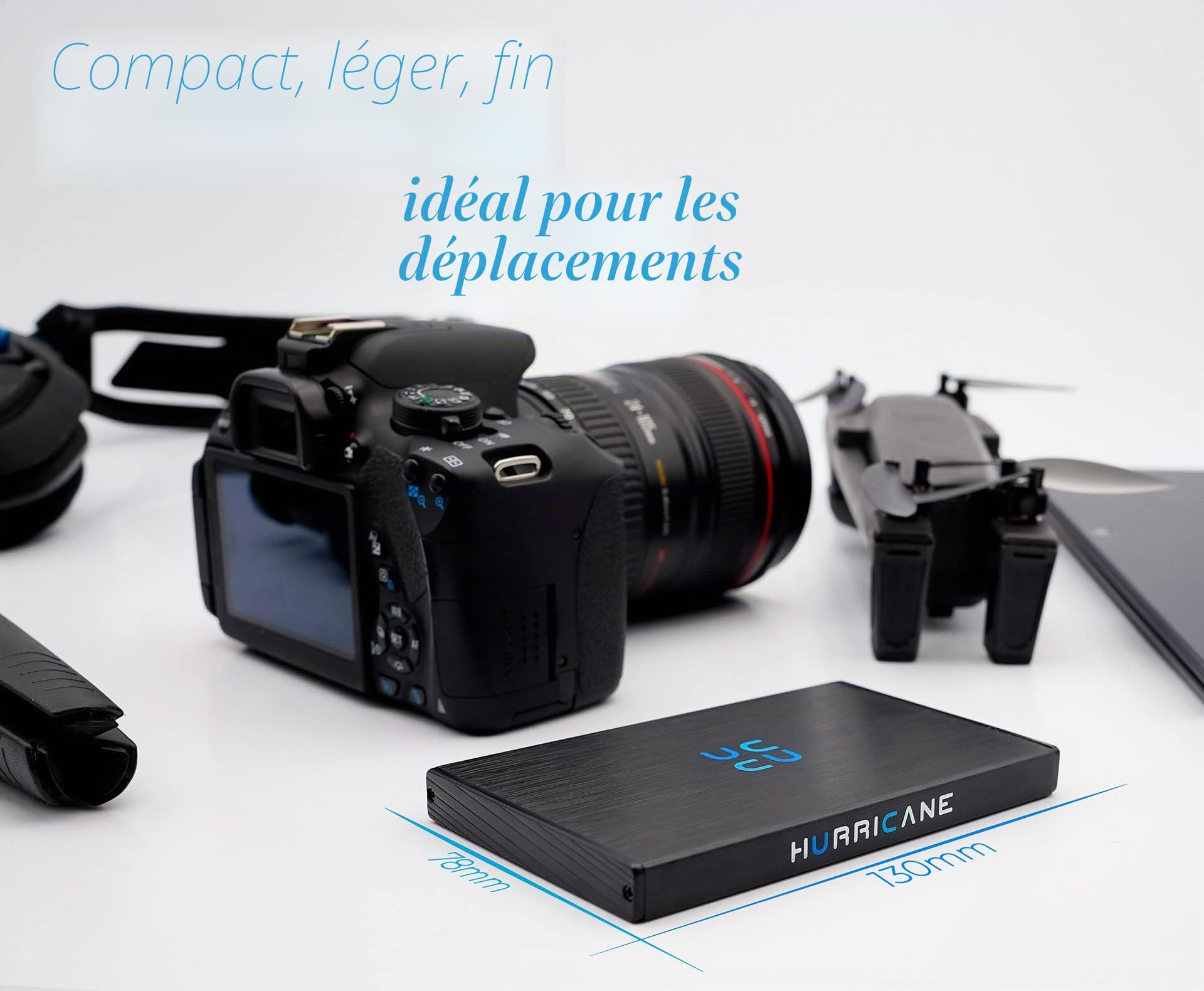 Hurricane GD25612 Disque Dur Externe 1 to 2,5" USB 3.0 TV PC PS4 PS5 Xbox Compatible avec Windows Mac Linux
