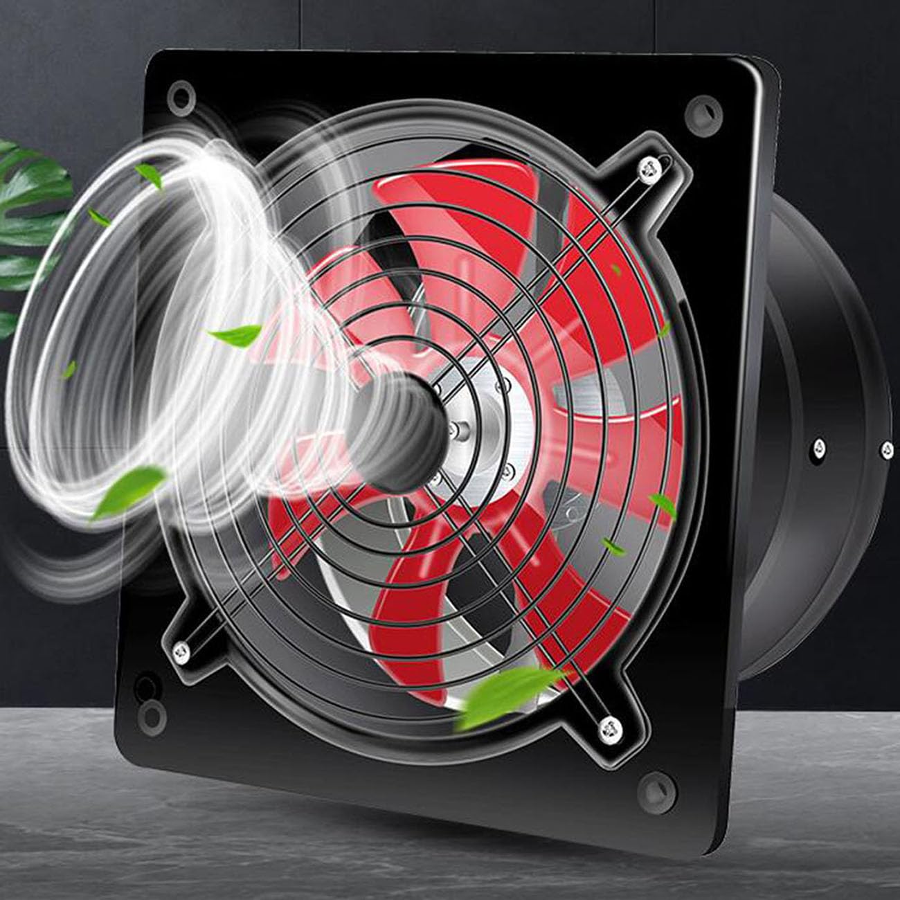 ICEMOB Ventilador Industrial,Profesional Extractor De Aire,Extractor Cocina 2800 RPM,para Hogar, Baño,Garaje,Tienda Rejillas Dextractor,Todo El Motor De Cobre,Negro,6 Inches