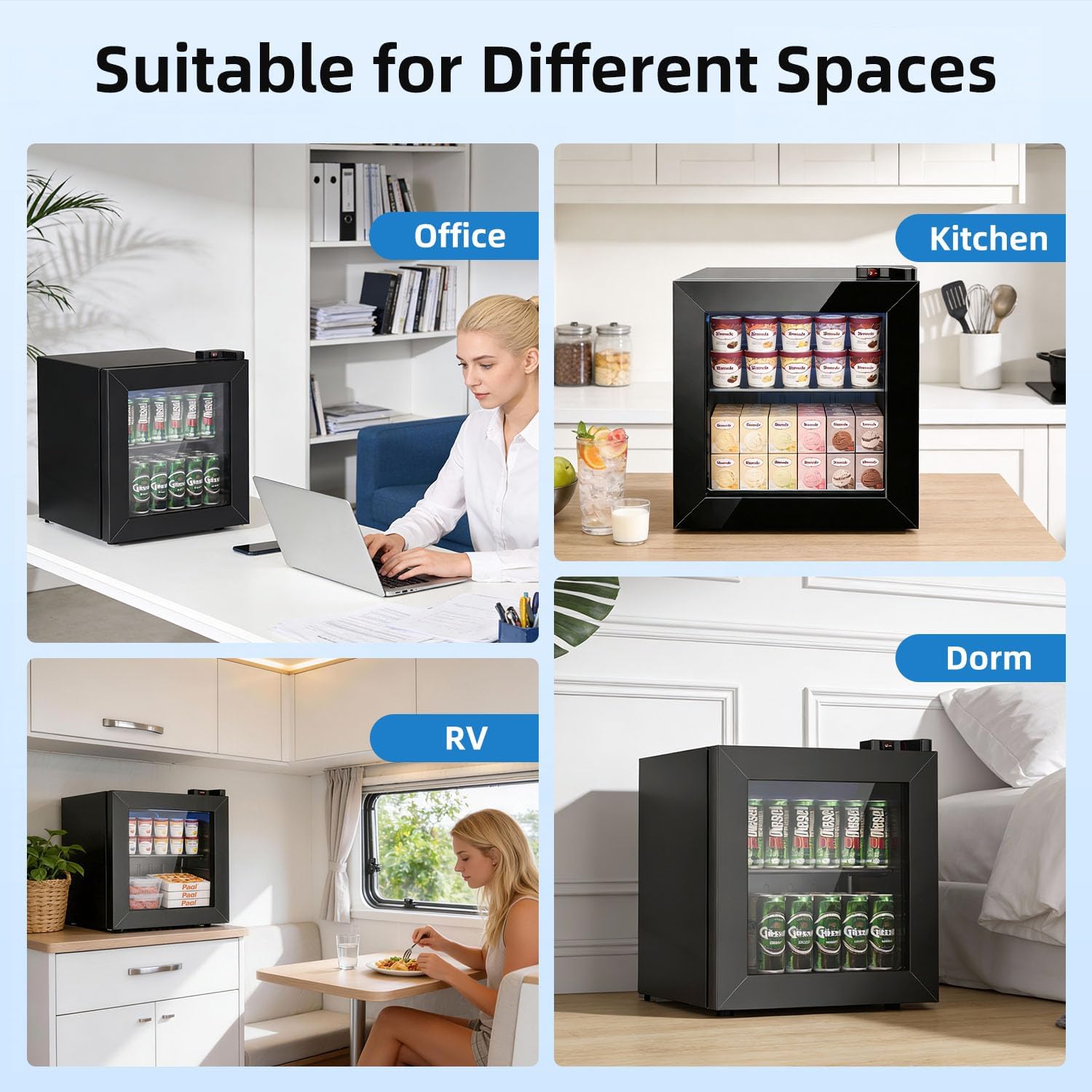 Antarctic Star 35L Upright Ice Cream Storage Unit, Compact Vertical Design with Mechanical Temperature Control, (-10°F to -18°F), Small Capacity Cold Storage for Home/Office/Dormitory Use, 115V/60Hz