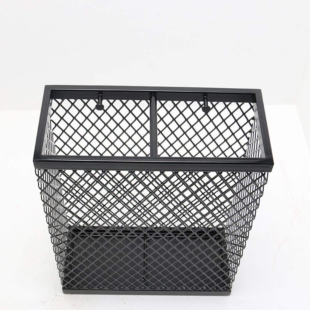 Paragüero con Soporte de Metal Hueco Negro, pequeña Cesta de Almacenamiento con Ganchos para Ahorrar Espacio en el Pasillo de Entrada, 30 x 13 x 40 cm