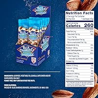 Vista 35 de Blue Diamond Almonds, Low Sodium, Lightly Salted Flavored Snack Nuts, Single Serve Bags (1.5 Oz. Tubes, Pack of 12)