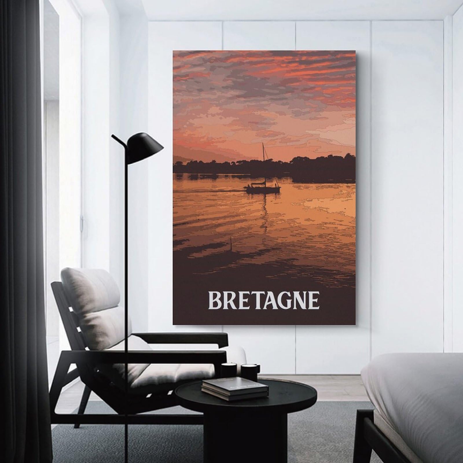 Junmoney Decorative Canvas Print Britain French, 24x36inch(60x90cm), for Entrance Walls, Hall Decor Or Foyers, A Stylish Accent for Home Entrances