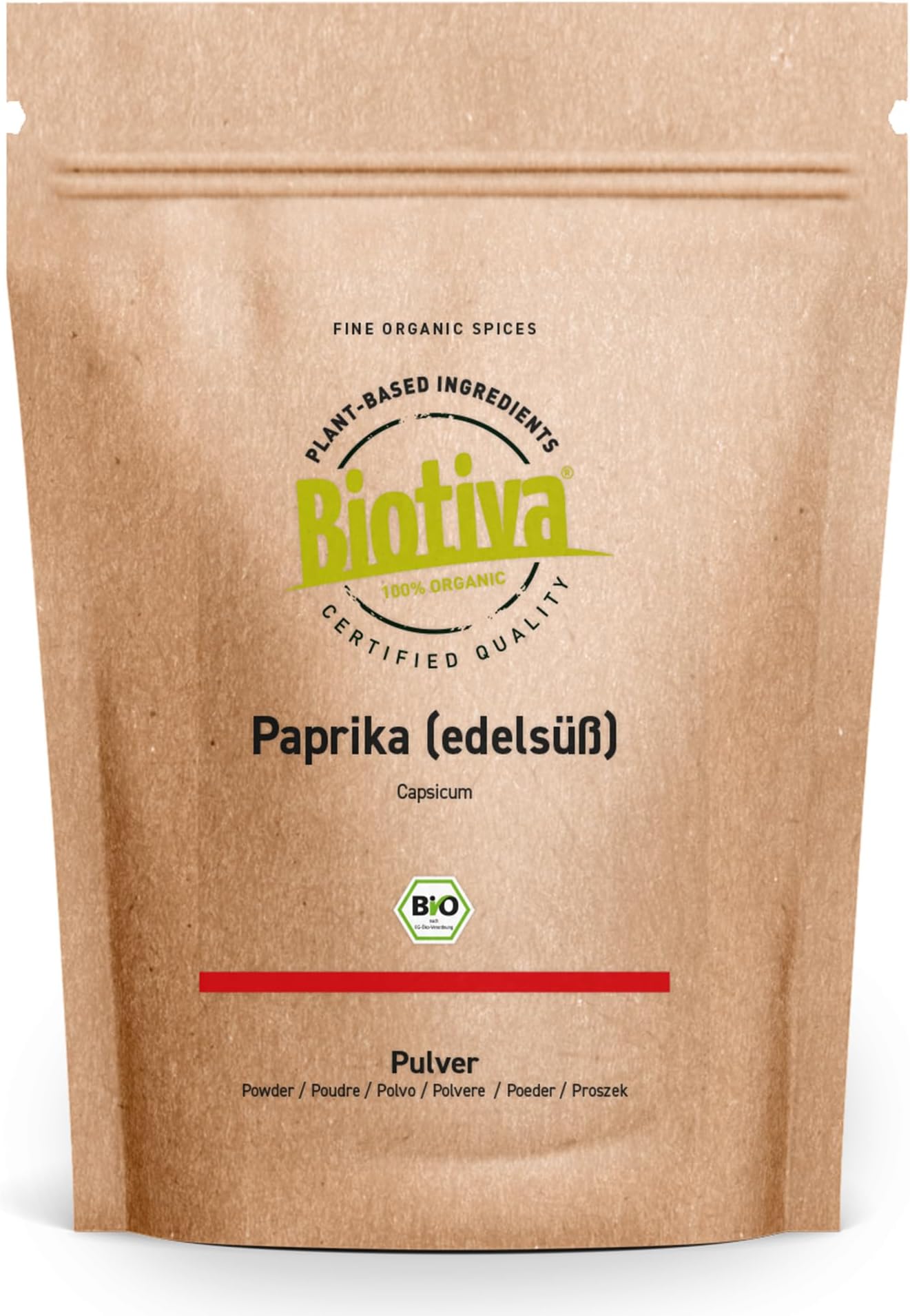 Sweet Peppers, Finely Ground Organic 250g - Paprika Powder Hungarian - 100% Organic Quality - Highly Aromatic - Gourmets and Experts - Packed and Controlled in Germany (DE-ECO-005)