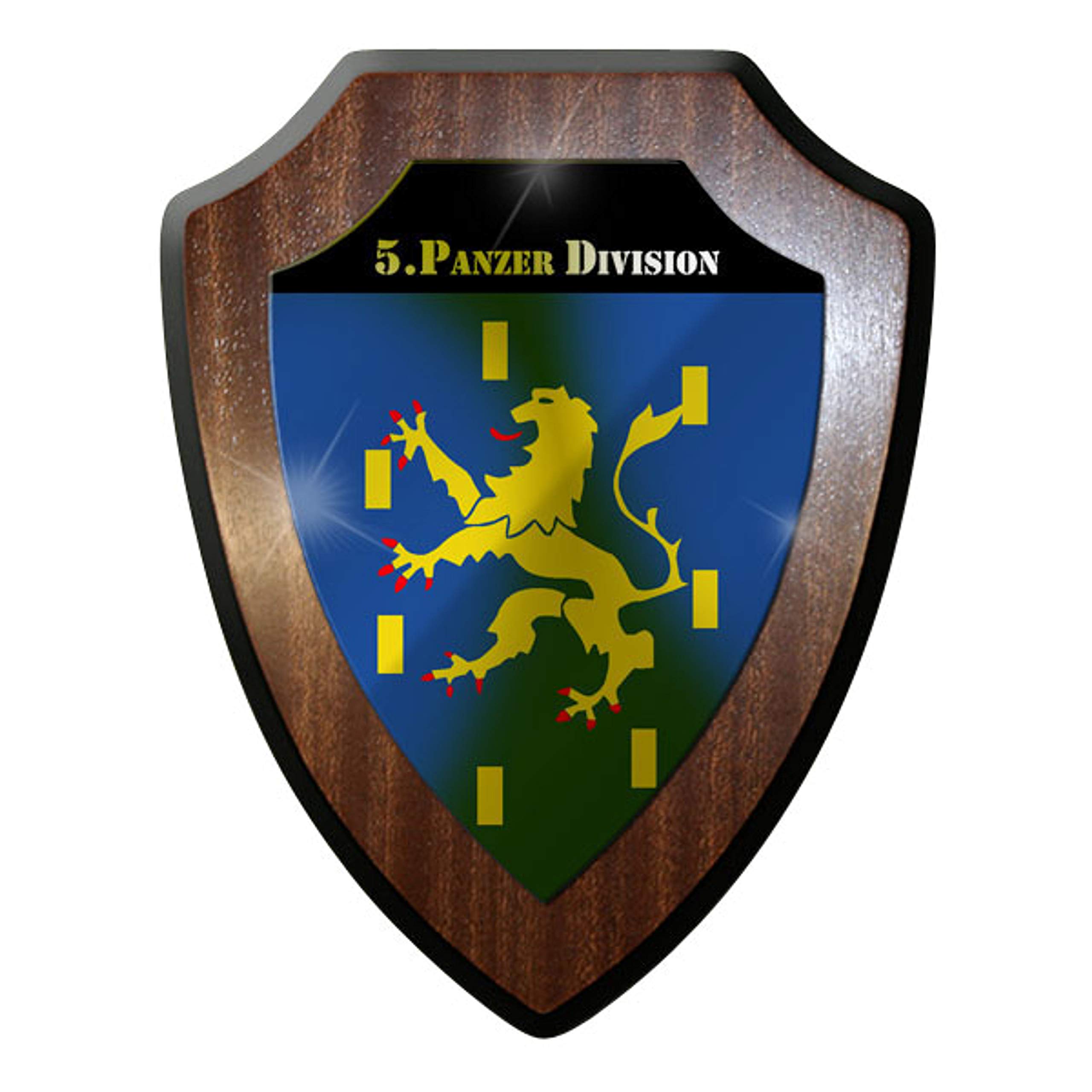 Placa/Escudo 5. Panzer Division Bundeswehr relieve heráldico de pared con acabado de alta fidelidad
