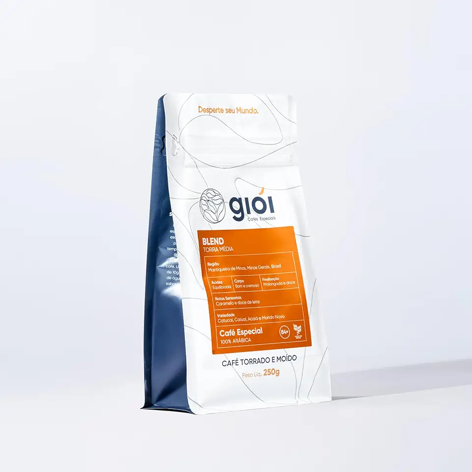Giói Café Especial, 100% Arábica, Torrado e Moído, 84+ (250g, Blend Média)