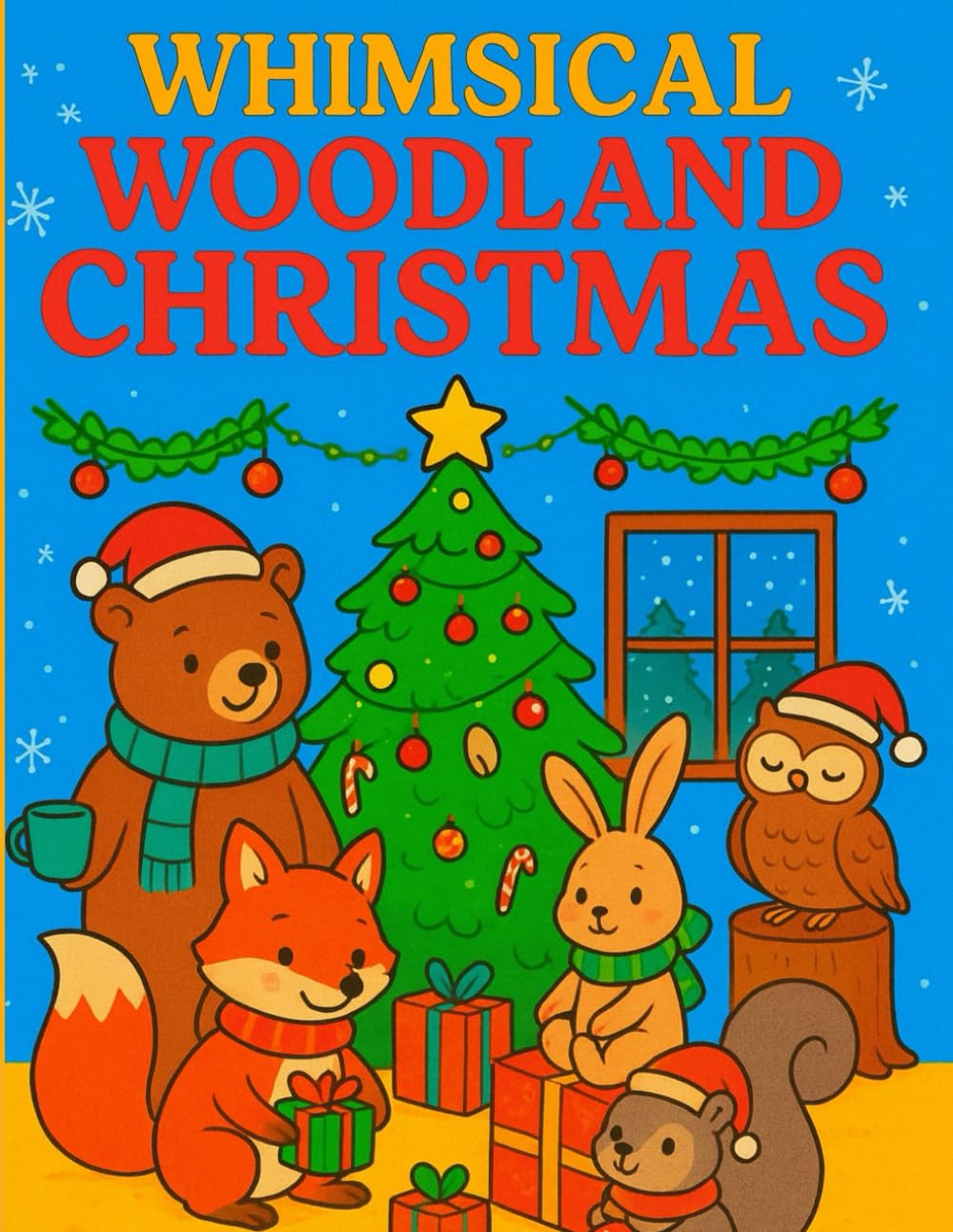 Coloring book: Whimsical Woodland Christmas - A Holiday Coloring Adventure with Wild Animals, Snowy Forests, and Festive Cheer