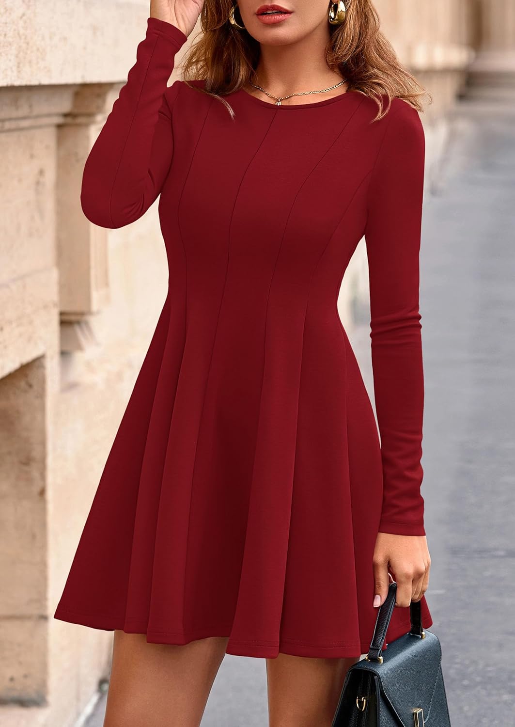 PRETTYGARDEN Fall Cocktail Dresses for Women Elegant Classy Wedding Guest 2026 Long Sleeve Homecoming Party A Line Mini Dress - Image 5