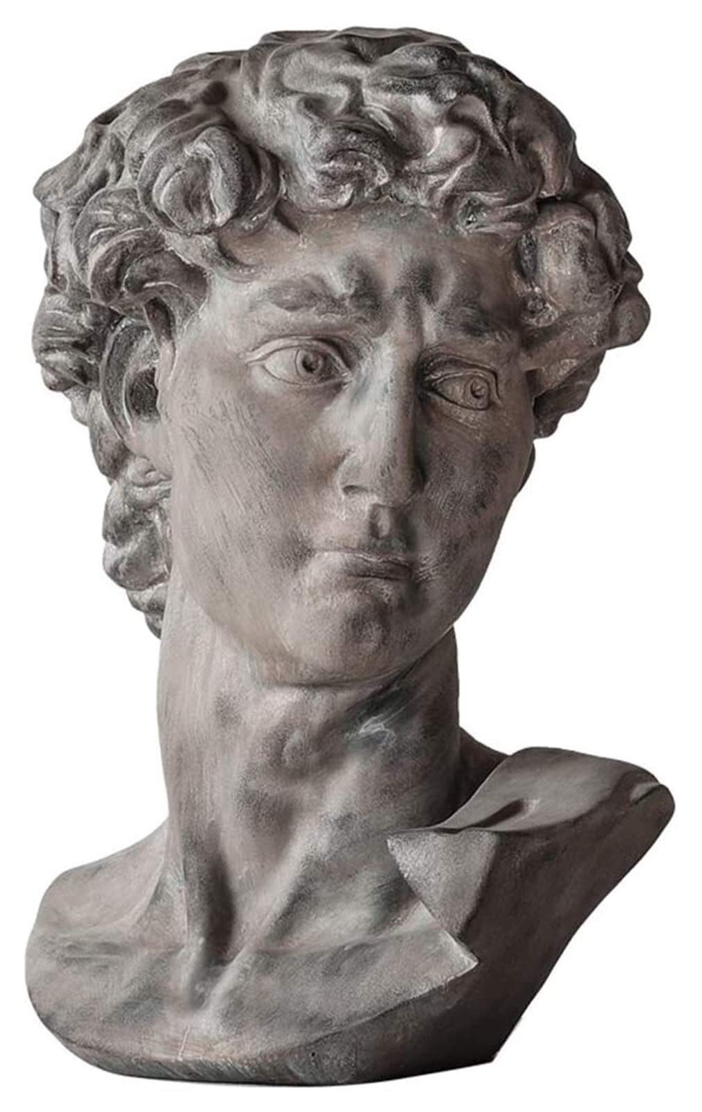 Obra de Arte Escultura de Escritorio Adornos Decoración del hogar Estatua de Arte Griego, Escultura de Busto de Cabeza de David Decoración de Oficina en el hogar Modelo de artesanía Grande Estatuilla